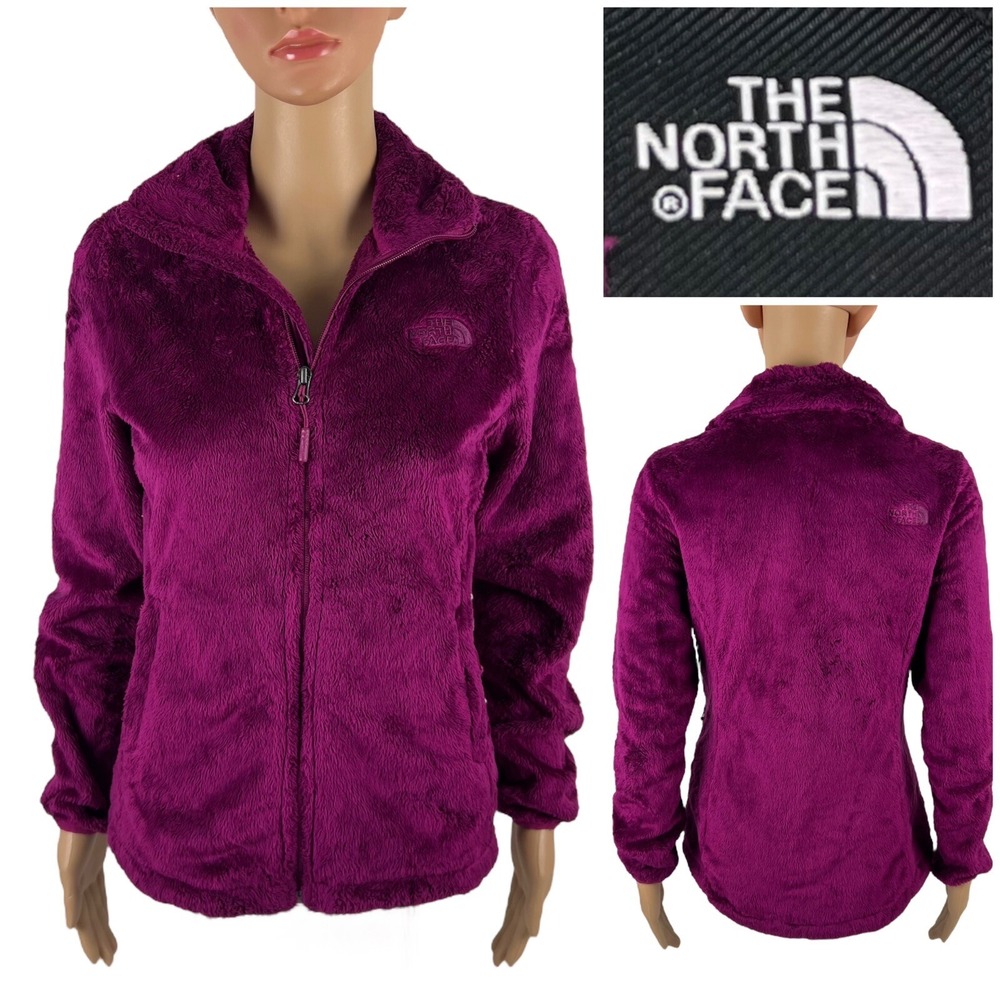 The North Face Womens XS Jacket Osito Fleece Purple Embroidered Logo EUC